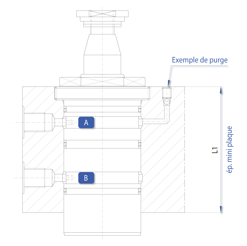 Vérin pivotant double effet – Cartouche vissée – 250 bar PCV : Vérins pivotants dans le plan - Quiri - 4