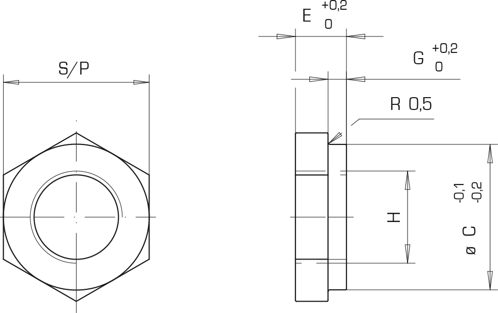 Nut for clamp type H12 and H21 : Swing clamps with helical rotation - Quiri