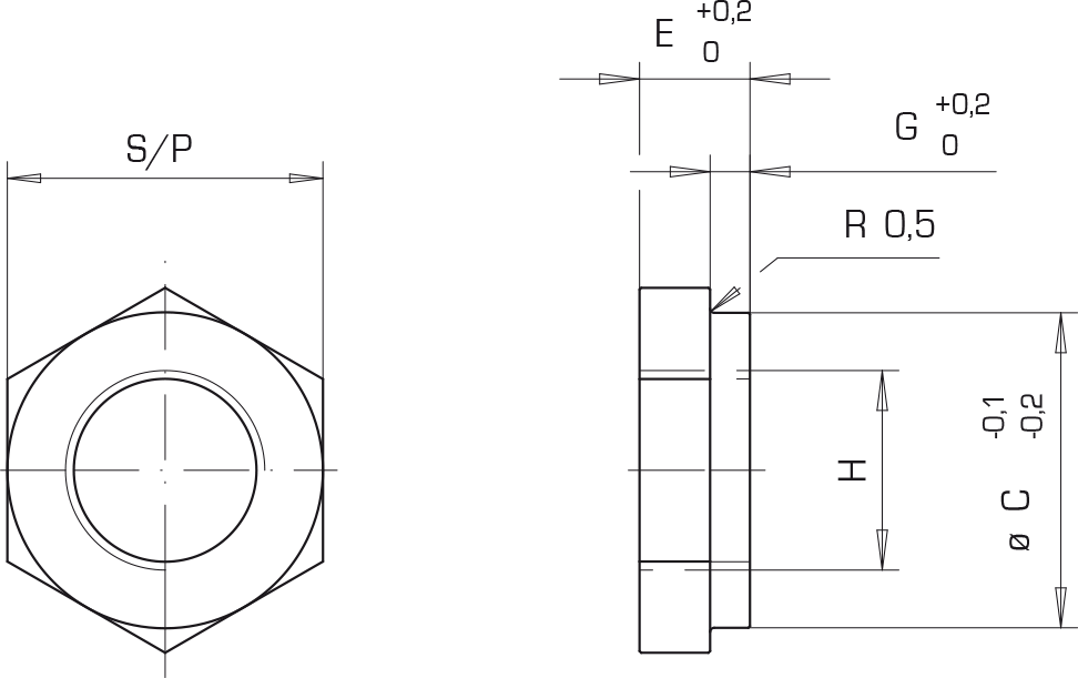 Nut for clamp with 1:10 taper : Swing clamps with helical rotation - Quiri