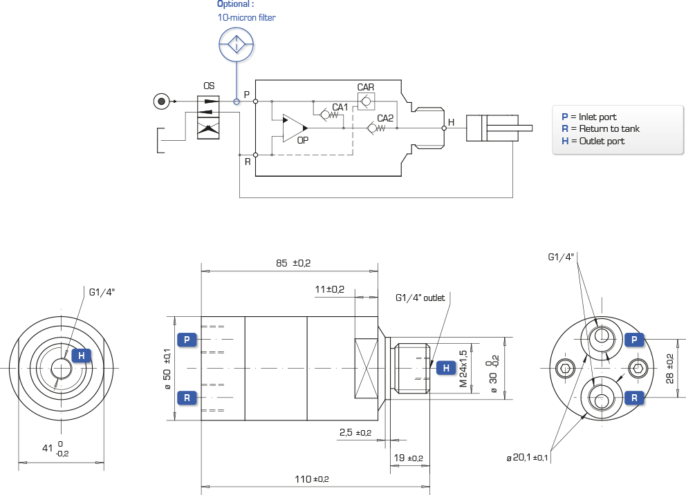 Online pressure intensifiers MDP_L : Hydraulic unit and components - Quiri - 2