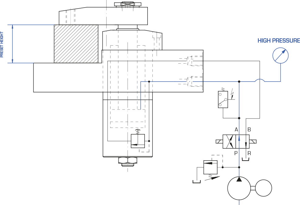 Swing clamp with planar rotation – 160 bar – Hydraulic sensing of clamped position PL21XH : Swing clamps with position detection - Quiri - 3