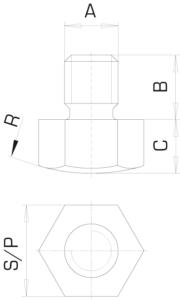 Bras de serrage moyen – tige avec cône 1:10 Pour vérin pivotant taille : 11 – 12 – 21 – 31 – 41 BMK : Vérin pivotant avec course de rotation - Quiri - 3