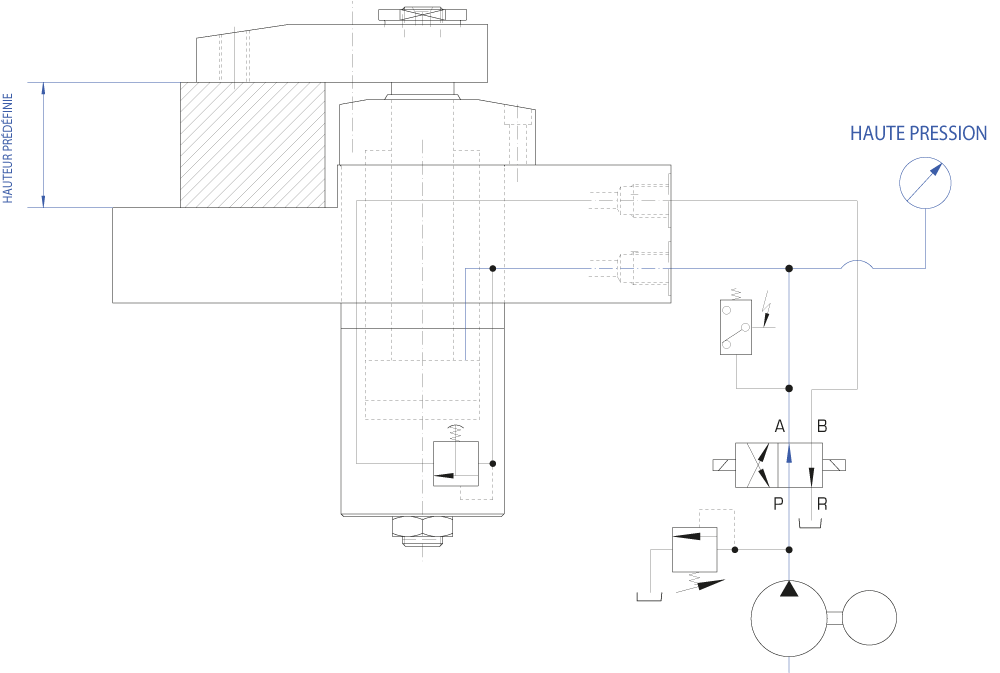 Vérin pivotant dans le plan – 160 bar – Détection hydraulique de position bridée PL21XH : Vérins pivotants avec détection de position - Quiri - 3