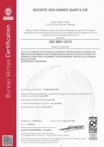 QUIRI - ISO 9001 - Expire : 2025