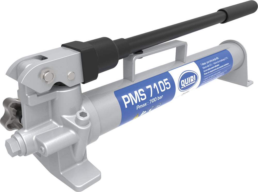 Single acting hand pumps, 1 speed – 700 bar – PMS : Hydraulic hand pumps 700 bar - Quiri