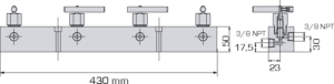 700 bar manifolds – 3/8’’ NPT oil ports – with shut off valves : Valves & fitting - Quiri - 3