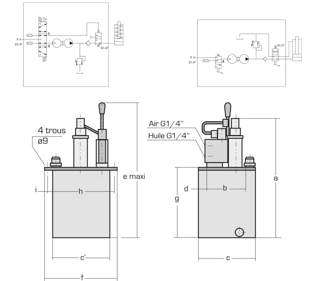 Pompes hydropneumatiques, réservoir 4 et 12 litres – 700 bar – PHP : Pompes hydropneumatiques 700 bar - Quiri - 2