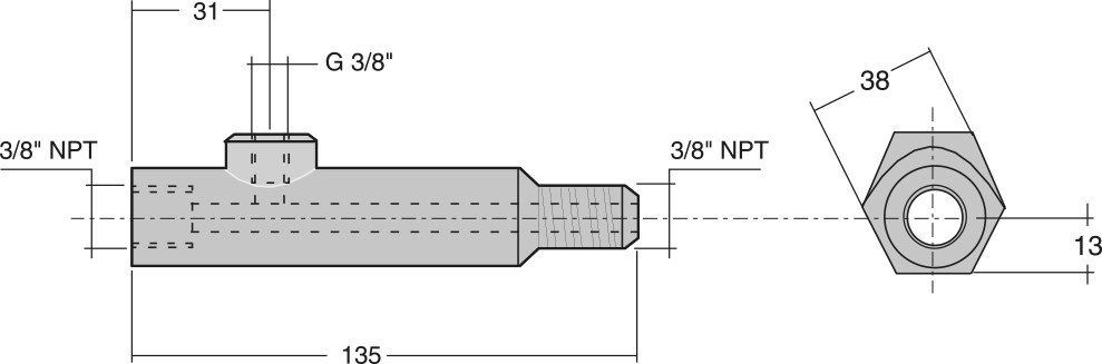 Adaptateur de manomètre ø 100 – 700 bar – AM 135 : Pompes à main 700 bar - Quiri - 2