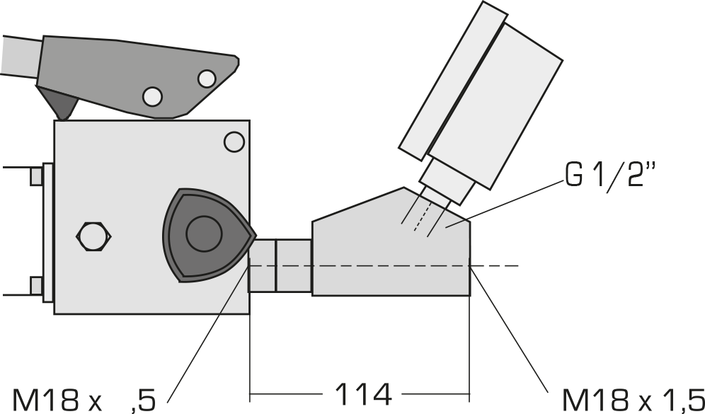 Adaptateur de manomètre ø 100 – 500 bar – AM 100 : Pompes à main 500 bar - Quiri - 2