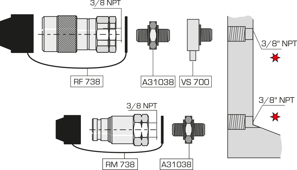 Couplers fitted on double acting QUIRI 700 cylinders : Lifting equipments - Quiri - 4