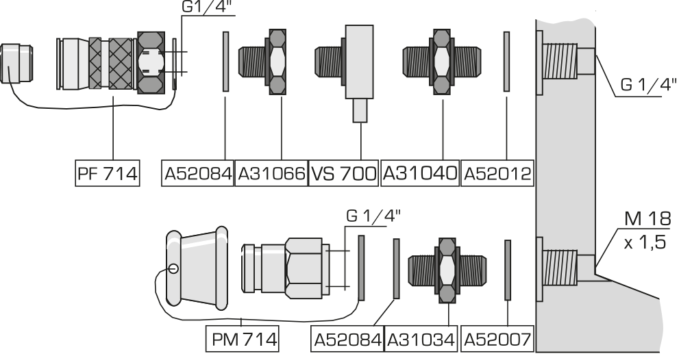 Couplers fitted on QUIRI 500 double acting cylinders : Lifting equipments - Quiri - 6