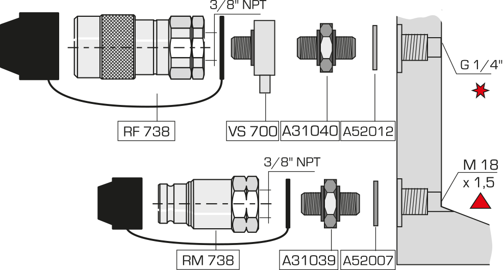 Couplers fitted on QUIRI 500 double acting cylinders : Lifting equipments - Quiri - 8