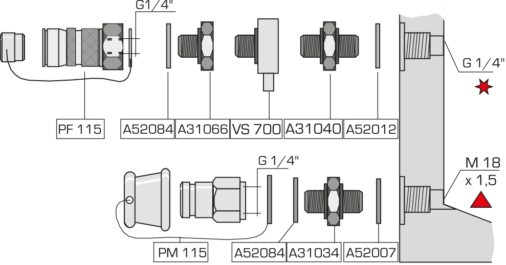 Couplers fitted on QUIRI 500 double acting cylinders : Lifting equipments - Quiri - 10